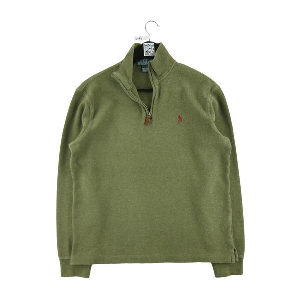 Second life - Męski sweter z kołnierzem - Jak nowy. Zielone swetry męskie Ralph Lauren, m, bez wzorów, bez kołnierzyka. Za 253.76 zł.