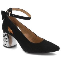 Czarne Czółenka Maciejka Eleganckie Buty Damskie. Czarne czółenka damskie Maciejka, bez wzorów, ze skóry, bez obcasa, na obcasie. Za 279.00 zł.
