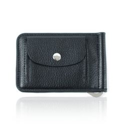 Portfel męski z zapinaną kieszonką SW37 BLACK. Czarne portfele męskie bez wzorów. Za 58.99 zł.