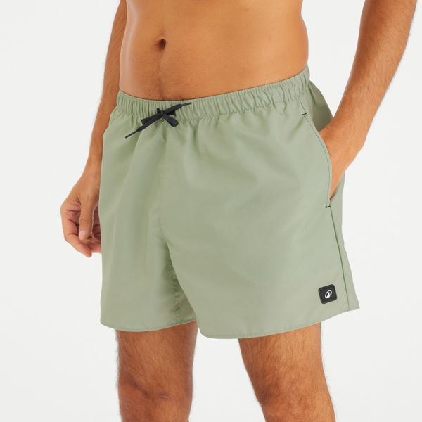Spodenki surfingowe krótkie męskie Olaian 100 15" Hendaia Pockets. Zielone kąpielówki męskie OLAIAN, m, bez wzorów, z materiału. Za 34.99 zł.