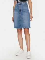 Tommy Hilfiger Spódnica jeansowa Melany WW0WW42881 Niebieski Regular Fit. Niebieskie spódniczki damskie Tommy Hilfiger, bez wzorów, z bawełny. Za 469.99 zł.
