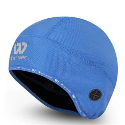 Czapka rowerowa termiczna wiatroszczelna z otworem na słuchawki - Niebieska. Niebieskie czapki męskie WEST BIKING, na zimę, bez wzorów, z materiału, sportowe. Za 62.00 zł.