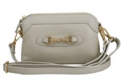 Listonoszka skórzana BARBERINI'S 967-10 j. beżowa. Brązowe shopper bag damskie Barberinis, z aplikacjami, ze skóry, małe, bez dodatków. Za 189.99 zł.