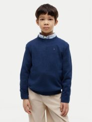 Tommy Hilfiger Sweter KB0KB10307 Granatowy Regular Fit. Niebieskie swetry chłopięce Tommy Hilfiger, bez wzorów, z bawełny, bez kołnierzyka. Za 289.99 zł.