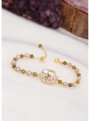 L'Atelier de Gaia Pozłacana bransoletka z perłami rozmiar: onesize. Różowe bransoletki damskie L'Atelier de Gaia, pozłacane. Za 69.99 zł.