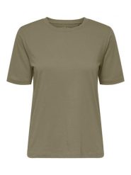 ONLY Koszulka w kolorze khaki rozmiar: XS. Brązowe t-shirty damskie Only, xs, bez wzorów, z bawełny, bez kołnierzyka. Za 18.95 zł.