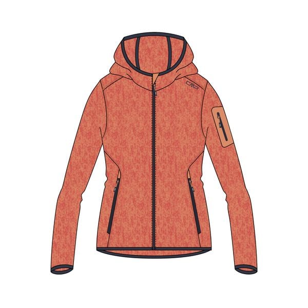 Bluza damska turystyczna CMP 3H19826. Czerwone bluzy bez kaptura damskie CMP, l. W wyprzedaży za 174.99 zł.