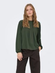 JDY Bluzka w kolorze zielonym rozmiar: XXL. Zielone bluzki damskie JDY, xxl, bez wzorów, bez kołnierzyka, bez ramiączek. Za 78.47 zł.