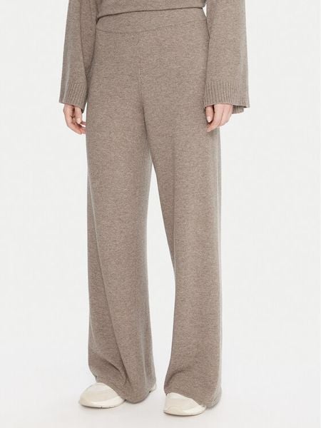 Kontatto Spodnie dzianinowe 3M0966C Beżowy Relaxed Fit. Brązowe spodnie materiałowe damskie Kontatto, bez wzorów, z dzianiny. Za 239.99 zł.