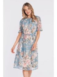 Stylove Sukienka w kolorze błękitno-jasnoróżowym rozmiar: M. Niebieskie sukienki damskie Stylove, na co dzień, m, bez wzorów, z tkaniny, bez kołnierzyka, bez ramiączek, midi, proste. Za 264.99 zł.