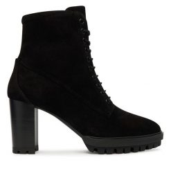 Botki HÖGL. Czarne botki damskie HÖGL, bez obcasa, na słupku, bez zapięcia. Za 899.99 zł.