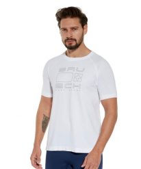 Koszulka biegowa z krótkim rękawem męska Brubeck Aerate. Białe t-shirty sportowe męskie Brubeck, m, z poliamidu, bez ramiączek, do biegania. Za 89.99 zł.