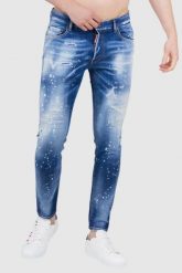 DSQUARED2 Niebieskie jeansy męskie super twinky jean, Rozmiar 46. Niebieskie jeansy męskie Dsquared2. W wyprzedaży za 2,299.99 zł.