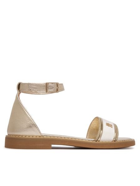 Tommy Hilfiger Sandały T4A2-34431-0517 S Złoty. Żółte sandały dziewczęce Tommy Hilfiger, ze skóry, bez zapięcia. Za 519.99 zł.