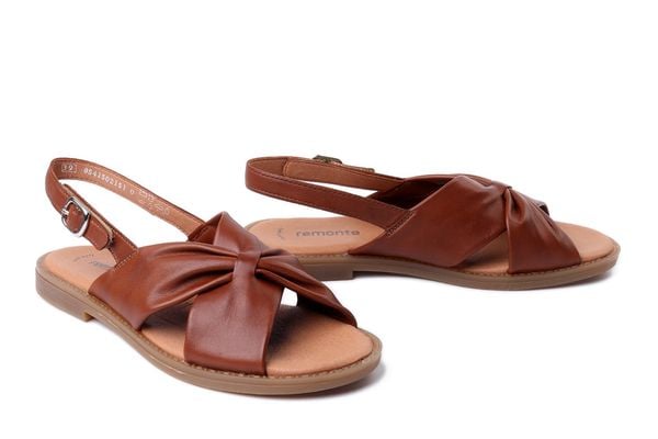 RIEKER REMONTE D3674-24 brown, sandały damskie. Brązowe sandały damskie Rieker Remonte, bez wzorów, bez obcasa. Za 339.90 zł.