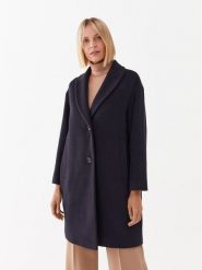 Peserico Easy Płaszcz wełniany M20095 04309 Granatowy Regular Fit. Niebieskie płaszcze damskie Peserico Easy, na zimę, m, bez wzorów, z wełny. Za 3,869.00 zł.