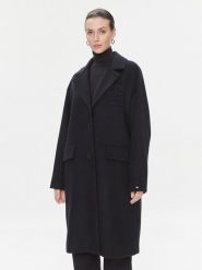 Tommy Hilfiger Płaszcz wełniany WW0WW39756 Granatowy Regular Fit. Niebieskie płaszcze damskie Tommy Hilfiger, na zimę, bez wzorów, z syntetyku. Za 1,799.00 zł.