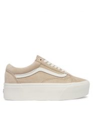 Vans Tenisówki Old Skool Platform VN0009PZ4MG1 Beżowy. Brązowe trampki i tenisówki damskie Vans, bez wzorów, ze skóry. Za 449.99 zł.