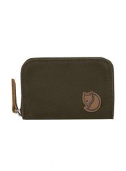 Portfel Fjallraven Zip Card Holder - dark olive. Zielone portfele męskie Fjällräven, bez wzorów, z materiału. Za 114.39 zł.