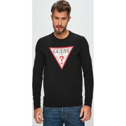 Guess Jeans - Bluza. Niebieskie bluzy bez kaptura męskie Guess Jeans, m, z bawełny. W wyprzedaży za 199.90 zł.