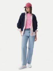 Tommy Jeans Bluza Flag DW0DW22834 Granatowy Boxy Fit. Niebieskie bluzy bez kaptura damskie Tommy Jeans, m, z bawełny. Za 449.99 zł.