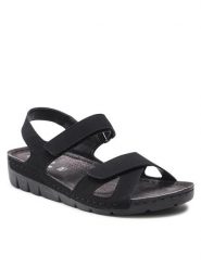Go Soft Sandały WS123-02 Czarny. Czarne sandały damskie GO SOFT, bez wzorów, ze skóry, bez obcasa, na płaskiej podeszwie. Za 64.99 zł.