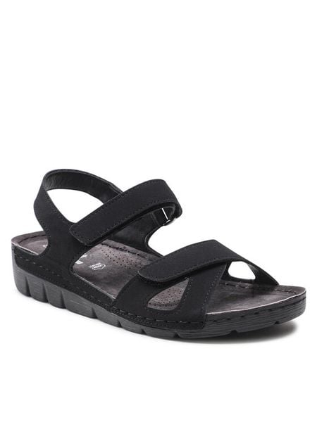 Go Soft Sandały WS123-02 Czarny. Czarne sandały damskie GO SOFT, bez wzorów, ze skóry, bez obcasa, na płaskiej podeszwie. Za 64.99 zł.