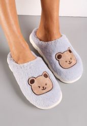 Szare Kapcie z Naszywką Misia Thespe. Szare kapcie damskie Renee. Za 19.99 zł.