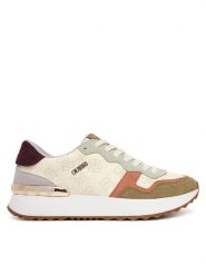Guess Sneakersy FLPVN5 FAM12 Écru. Białe plecaki męskie Guess, z aplikacjami, ze skóry. Za 306.99 zł.