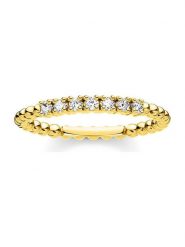 Thomas Sabo Pozłacany pierścionek z cyrkoniami rozmiar: 60. Żółte pierścionki damskie thomas sabo, z cyrkonią, pozłacane. Za 129.95 zł.