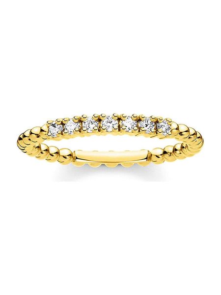 Thomas Sabo Pozłacany pierścionek z cyrkoniami rozmiar: 60. Żółte pierścionki damskie thomas sabo, z cyrkonią, pozłacane. Za 119.95 zł.