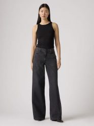 Levi's Dżinsy - Wide leg - w kolorze antracytowym rozmiar: W27/L33. Czarne jeansy damskie Levi's, z podwyższonym stanem. Za 144.95 zł.