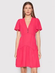 Rinascimento Sukienka koktajlowa CFC0107733003 Różowy Relaxed Fit. Czerwone sukienki damskie RINASCIMENTO, s, bez wzorów, z syntetyku, wizytowe, bez kołnierzyka, bez ramiączek. Za 339.99 zł.