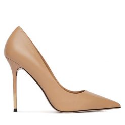 Czółenka Eva Minge. Brązowe czółenka damskie Eva Minge, bez wzorów, bez obcasa, na szpilce. Za 479.99 zł.