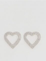 Kolczyki serca - srebrny. Szare kolczyki damskie Reserved, srebrne. Za 59.99 zł.