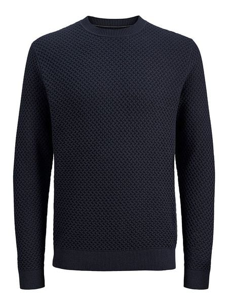 Jack & Jones Sweter w kolorze granatowym rozmiar: M. Niebieskie swetry męskie Jack & Jones, m, bez wzorów, z bawełny, bez kołnierzyka. Za 130.81 zł.