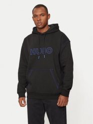 Hugo Bluza Nitlogohood 50521697 Czarny Regular Fit. Czarne bluzy bez kaptura męskie Hugo, l, z bawełny. Za 289.99 zł.