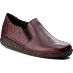 Półbuty RIEKER - 44264-35 Red. Czerwone półbuty damskie Rieker, bez wzorów, ze skóry, bez obcasa, na obcasie. W wyprzedaży za 219.00 zł.