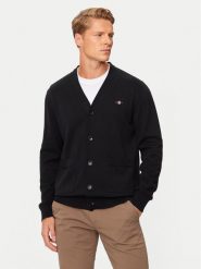 Gant Kardigan 8030556 Czarny Regular Fit. Czarne kardigany męskie Gant, m, bez wzorów, z bawełny, bez kołnierzyka. Za 329.99 zł.