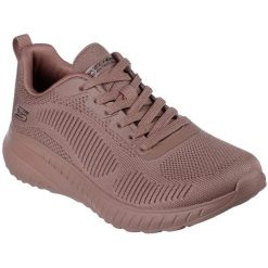 Buty sportowe damskie Skechers Bobs Squad Chaos-Face Off. Fioletowe buty sportowe na co dzień damskie Skechers, bez wzorów, z materiału, na fitness i siłownię. Za 229.99 zł.