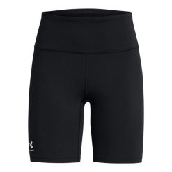 Krótkie spodenki damskie Under Armour Rival. Białe spodenki sportowe damskie Under Armour, bez wzorów, z bawełny, z podwyższonym stanem. Za 144.70 zł.