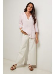 Le Monde du Lin Lniana bluzka w kolorze jasnoróżowym rozmiar: 38/40. Różowe bluzki damskie Le Monde du Lin, bez wzorów, ze lnu, bez kołnierzyka, bez ramiączek. Za 121.99 zł.