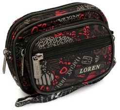 Saszetka na pasek do spodni czarna Loren S02-600D-3. Czarne paski męskie Loren, z tkaniny. Za 9.80 zł.