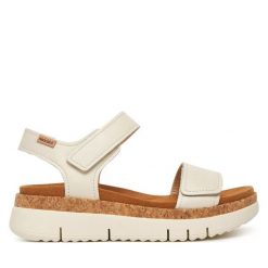 Sandały Pikolinos. Białe sandały damskie Pikolinos, bez wzorów, bez obcasa, na płaskiej podeszwie. Za 559.99 zł.