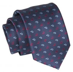 Krawat - ALTIES - Granatow w Łezki. Niebieskie krawaty i muchy męskie Alties, bez wzorów, z tkaniny, eleganckie. Za 49.00 zł.