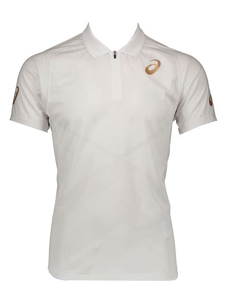 Asics Sportowa koszulka polo w kolorze białym rozmiar: XS. Białe koszulki polo męskie Asics, xs, bez wzorów, z materiału, bez ramiączek. Za 43.57 zł.