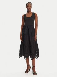 Liu Jo Sukienka letnia WA5166 T4853 Czarny Regular Fit. Czarne sukienki damskie Liu Jo, na lato, bez wzorów, z bawełny, bez kołnierzyka, bez ramiączek. Za 699.99 zł.