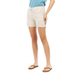 Szorty - sport - damskie - Protest Casual Short - lniane, białe. Białe spodenki sportowe damskie Protest, bez wzorów, ze lnu, casualowe, z obniżonym stanem. Za 290.00 zł.