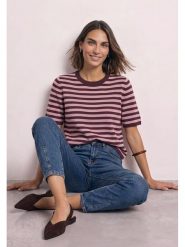 Street One Sweter w kolorze ciemnofioletowo-jasnoróżowym rozmiar: 34. Różowe swetry klasyczne damskie Street One, bez kołnierzyka. Za 149.95 zł.
