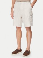 Calvin Klein Jeans Szorty materiałowe LV04RF610G Beżowy jasny Regular Fit. Brązowe szorty męskie Calvin Klein Jeans, z bawełny, bez kołnierzyka. Za 409.99 zł.